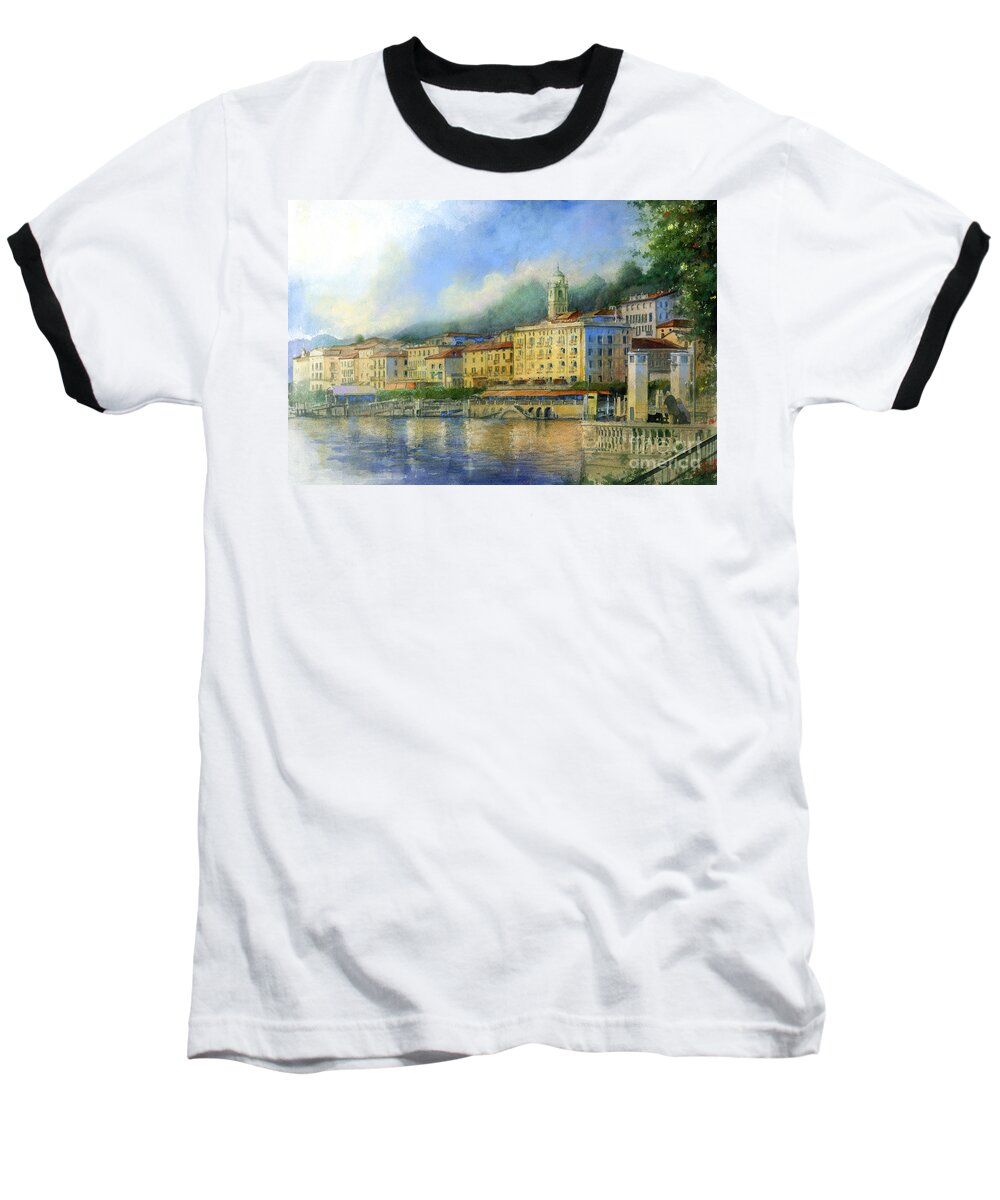 Italy Baseball T-Shirt featuring the painting Bellagio by Andrew King