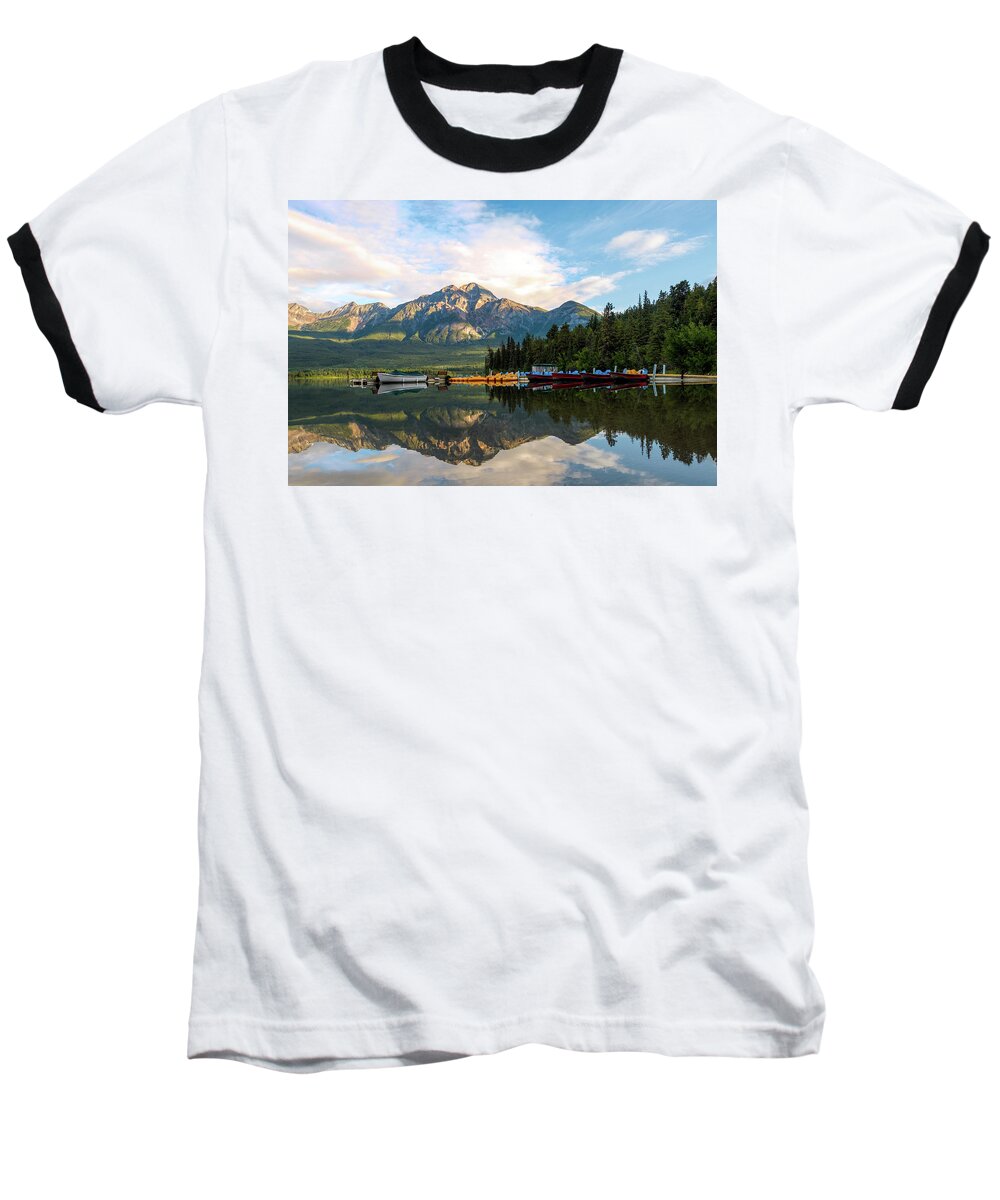 Banff Baseball T-Shirt featuring the photograph Boats in Banff by Jaki Miller