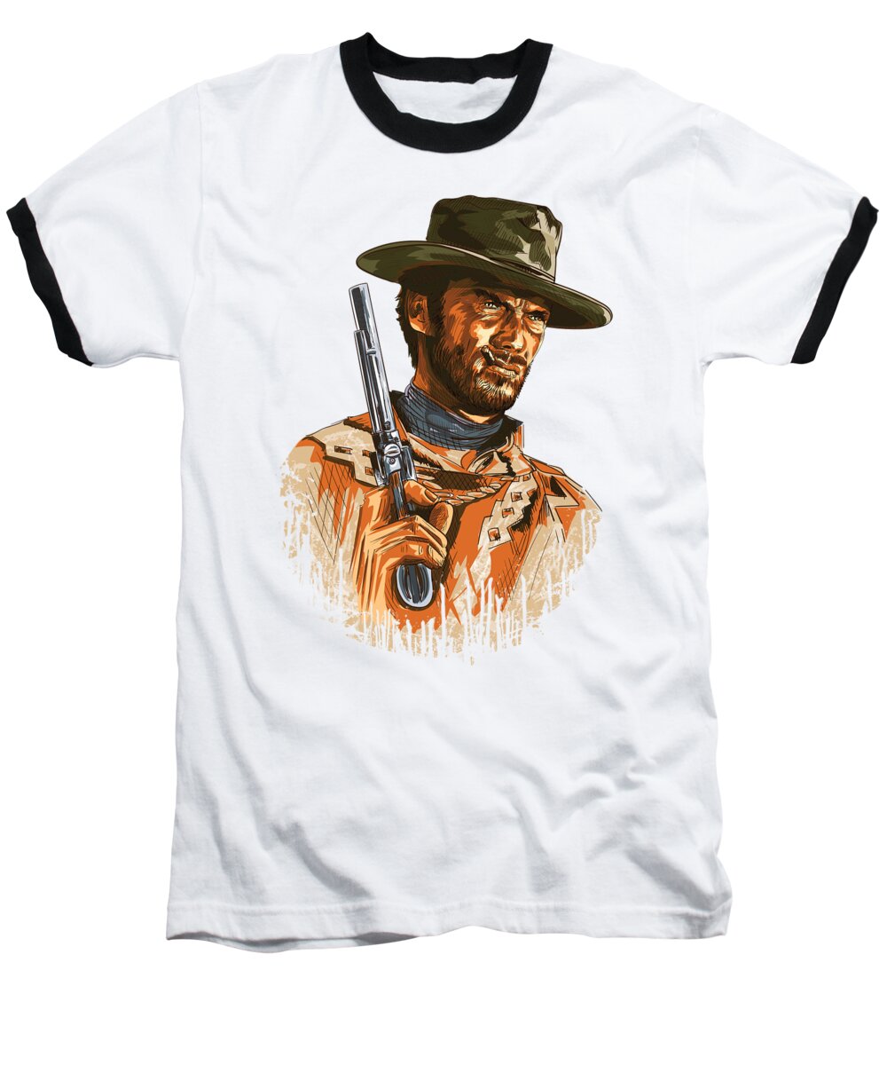 Eastwood Baseball T-Shirt featuring the digital art Cowboy 2 by Andrzej Szczerski