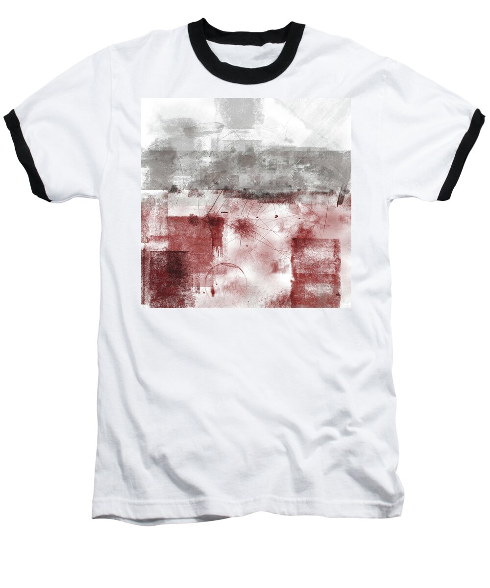Abstract Baseball T-Shirt featuring the digital art Definitely do not know #56DAB by Emerico Imre Toth