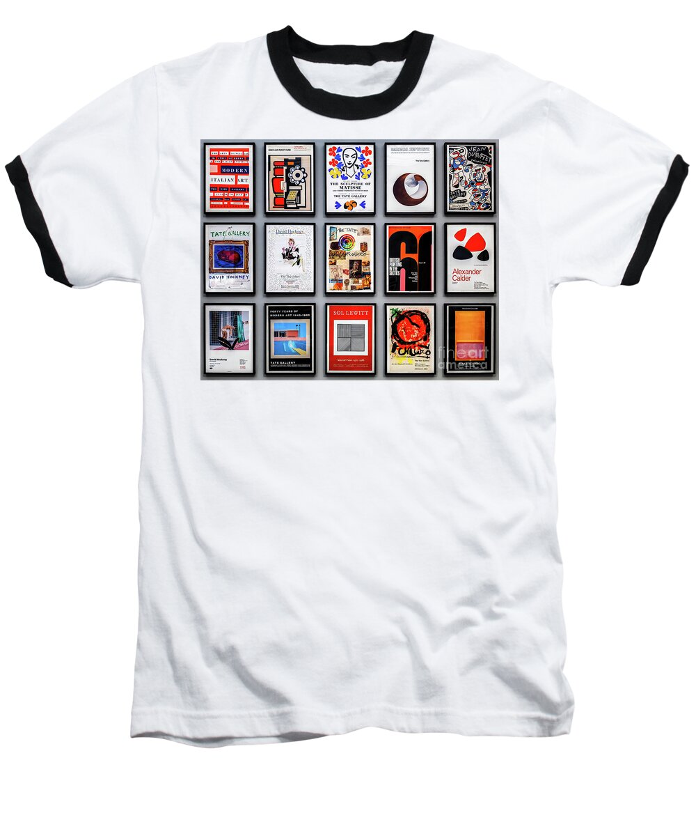 Fifteen Baseball T-Shirt featuring the drawing Fifteen Classic Tate Gallery Posters by M G Whittingham