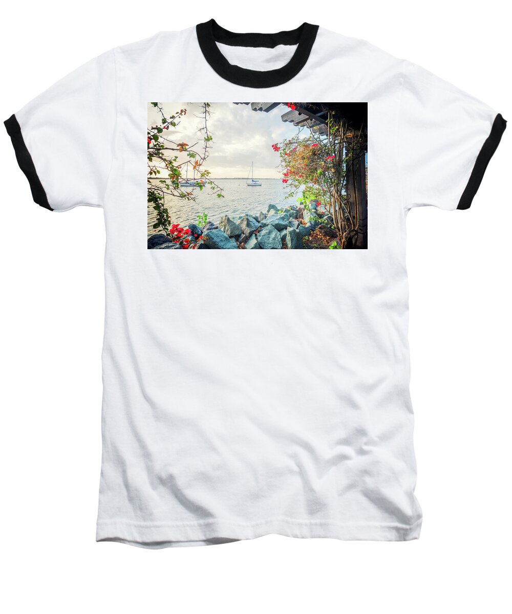San Diego Baseball T-Shirt featuring the photograph From Between The Bougainvilleas by Joseph S Giacalone
