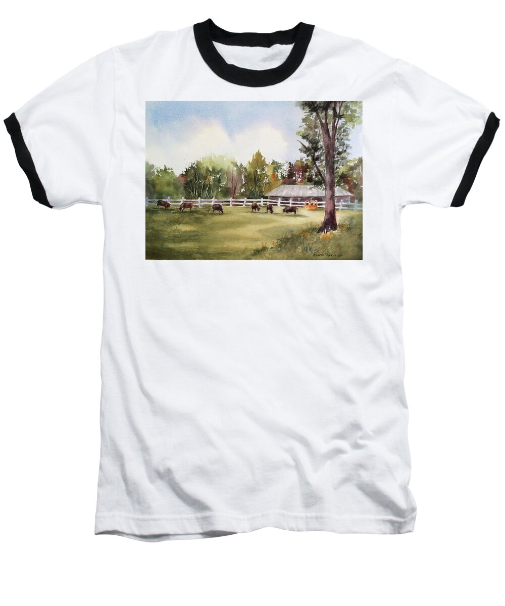  Baseball T-Shirt featuring the painting Heads Up by Barbara Parisien