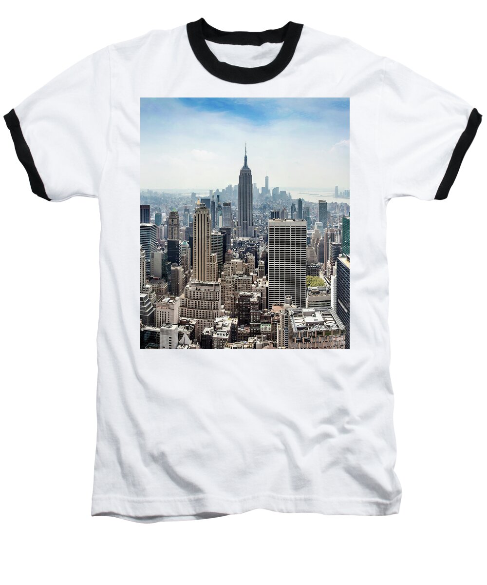 New York Baseball T-Shirt featuring the photograph Heart of an Empire Triptych_2 by Az Jackson