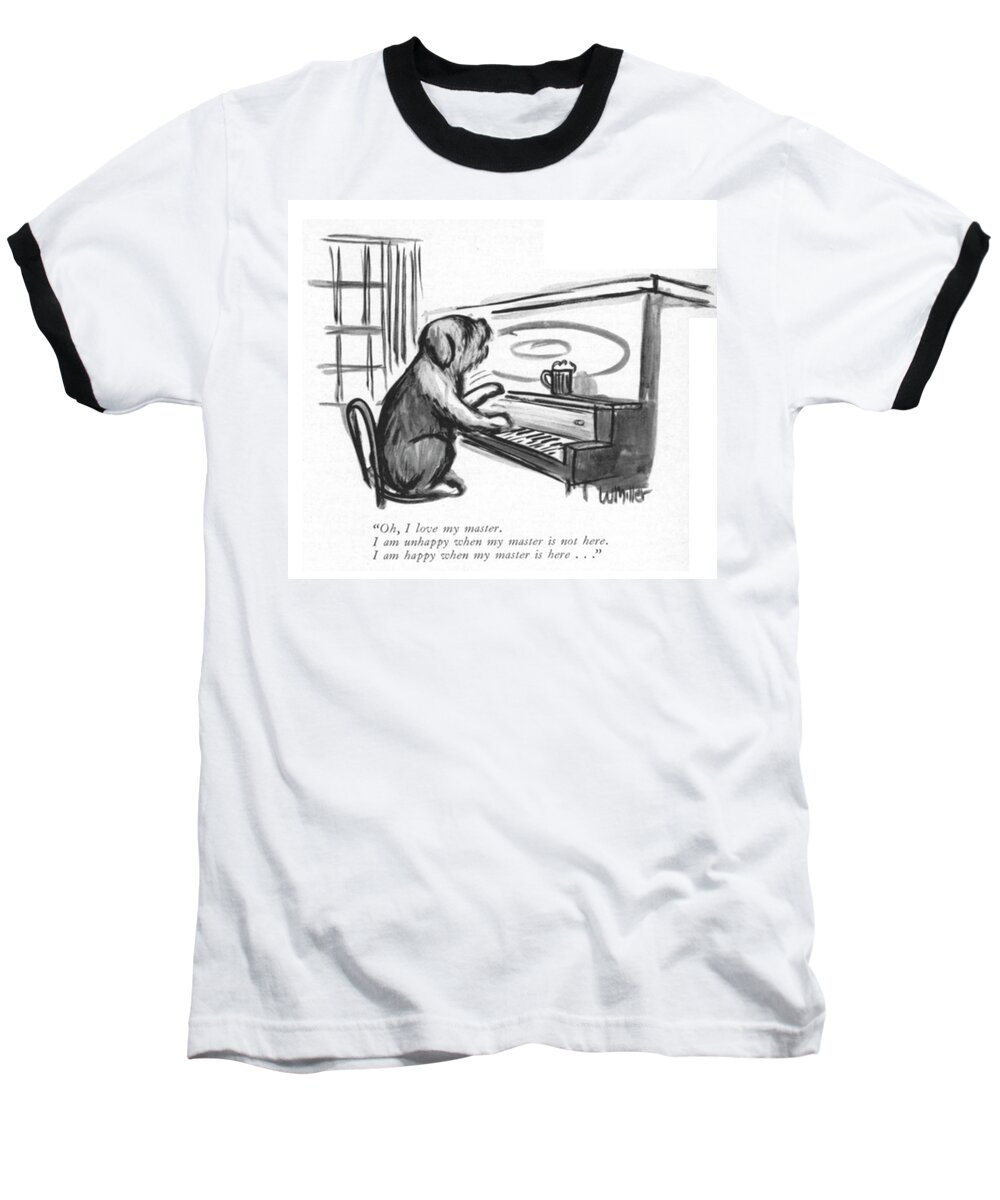 oh Baseball T-Shirt featuring the drawing I Love My Master by Warren Miller