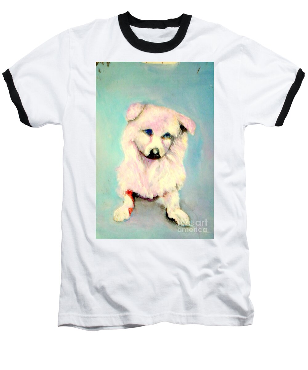  Baseball T-Shirt featuring the painting In Waiting and Hope 2 by Jason Sentuf