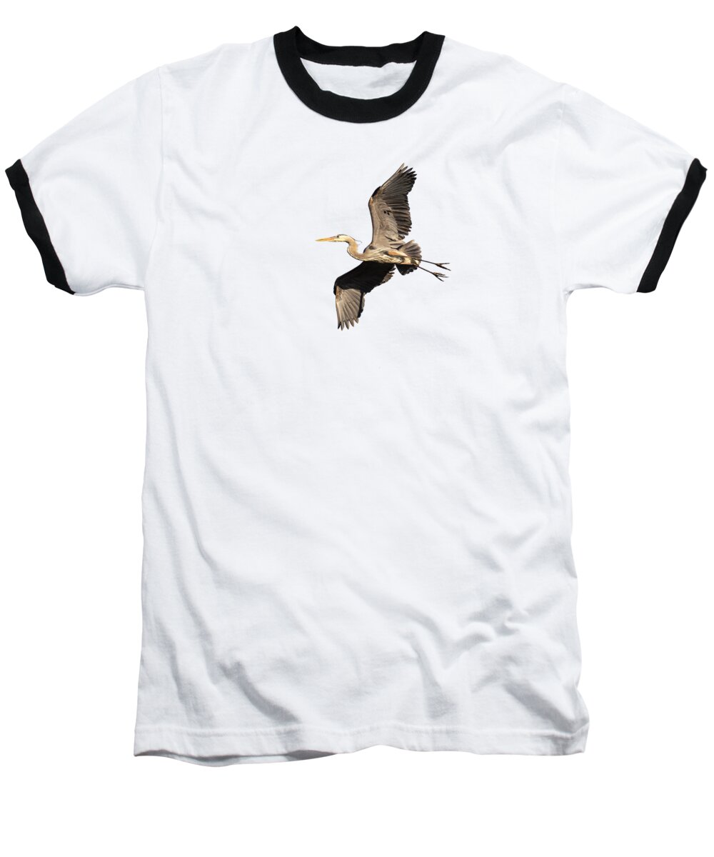 Great Blue Heron Baseball T-Shirt featuring the photograph Isolated Great Blue Heron 2019-8 by Thomas Young