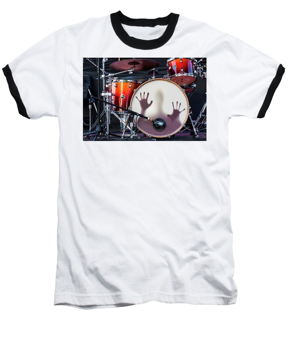 Drums Baseball T-Shirt featuring the photograph Let the Music Set You Free 2 by Alex Lapidus