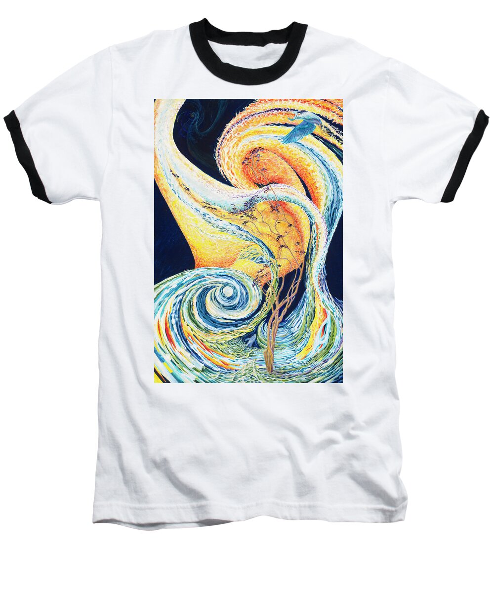 Moon Baseball T-Shirt featuring the painting Moon Time by Mark Johnson