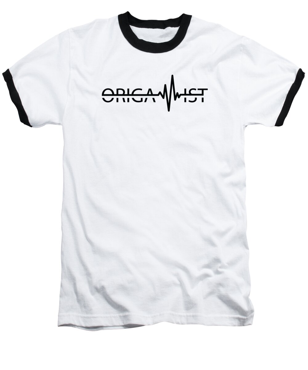 Origami Baseball T-Shirt featuring the digital art Origamist Origami Heartbeat Japanese Paper Folding by Toms Tee Store