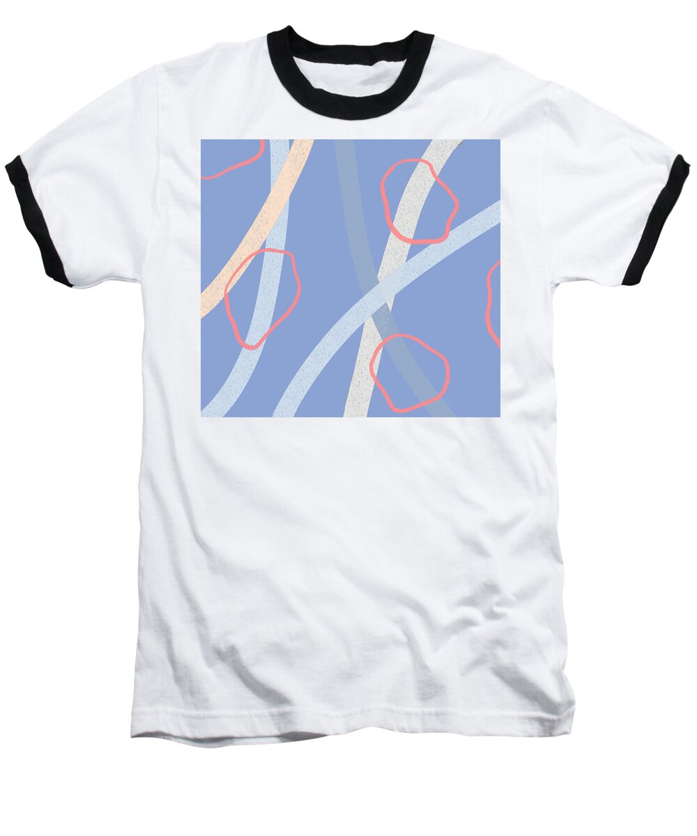 Abstract Baseball T-Shirt featuring the digital art Pastel shapes by Lisa Stanley