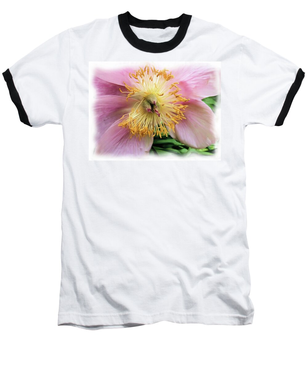 Peony Baseball T-Shirt featuring the digital art Peony Painted by Kimmary I MacLean