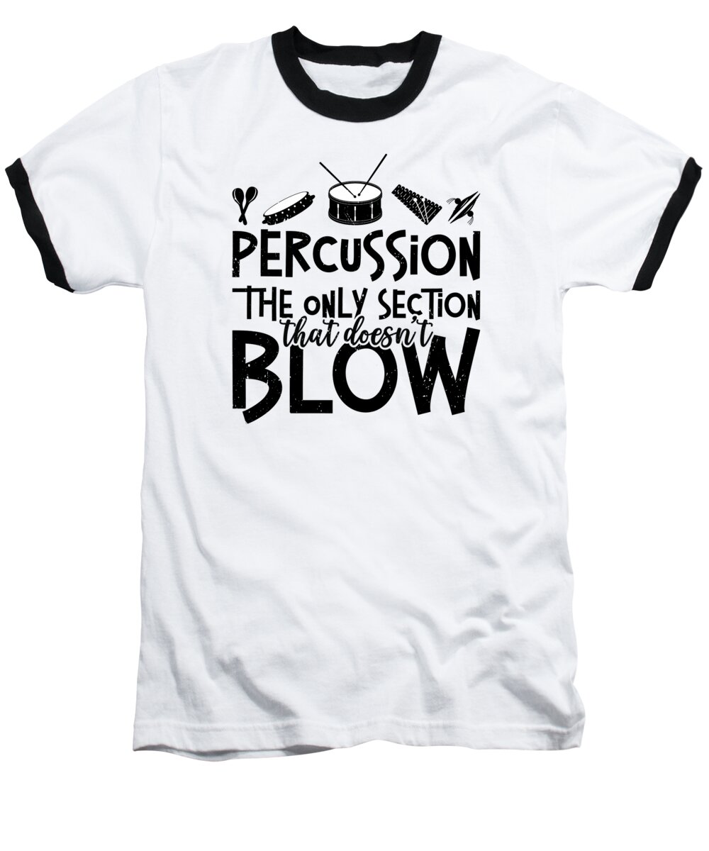 Drummer Baseball T-Shirt featuring the digital art Percussion Drummer Drumming Drum Set by Toms Tee Store