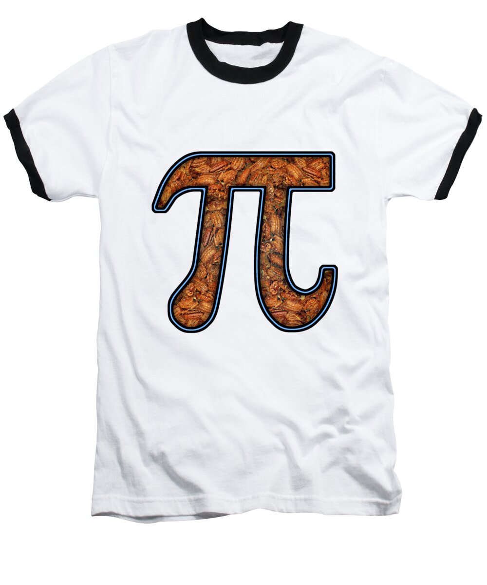 Pecan Pi Baseball T-Shirt featuring the digital art Pi - Food - Pecan Pie by Mike Savad