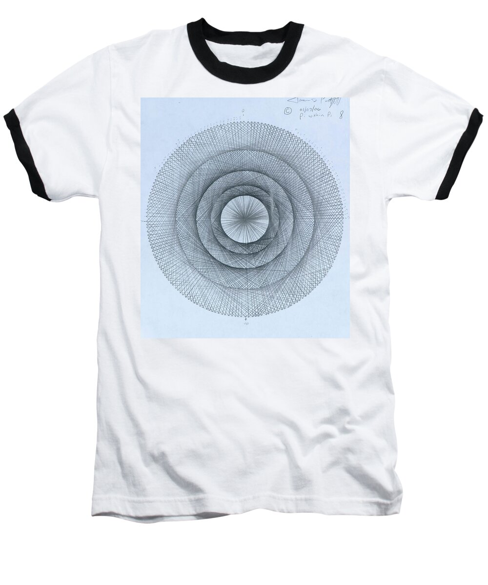 Pi Baseball T-Shirt featuring the drawing Pi within Pi by Jason Padgett