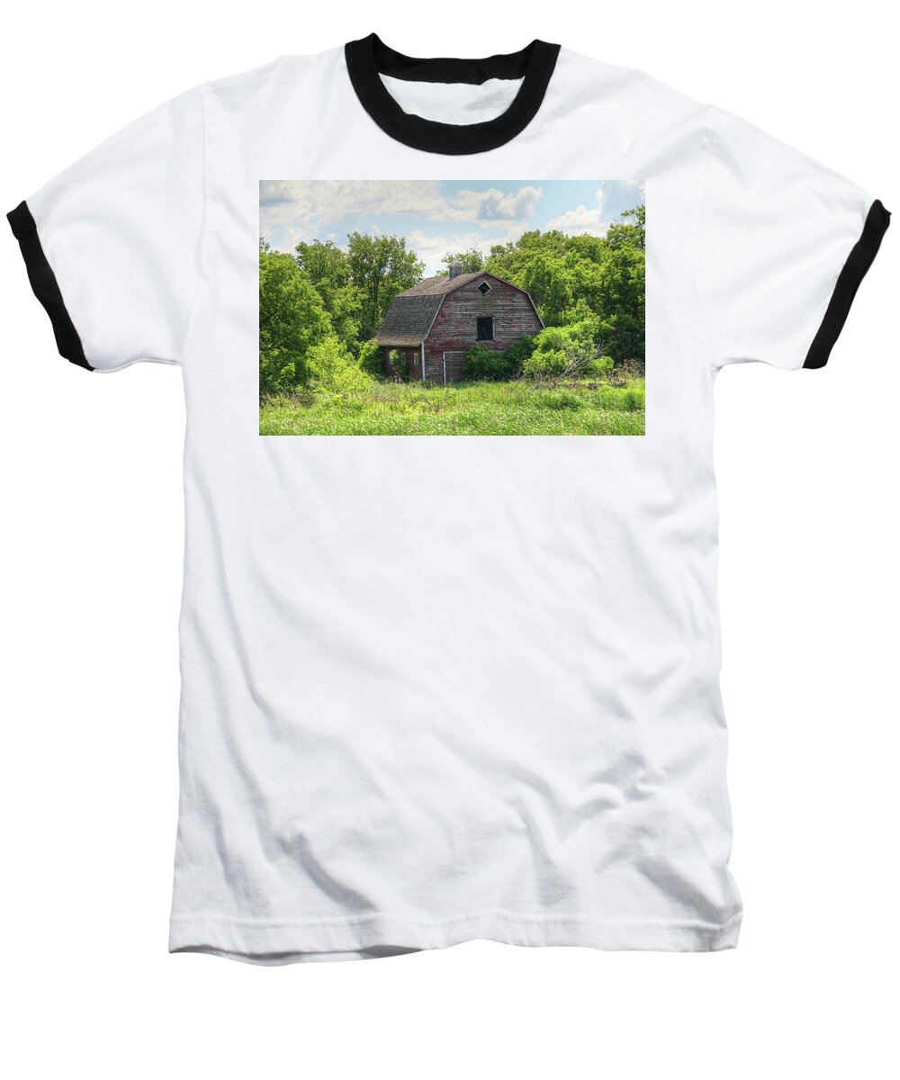 Barn Baseball T-Shirt featuring the photograph Prairie Barn by Ryan Crouse