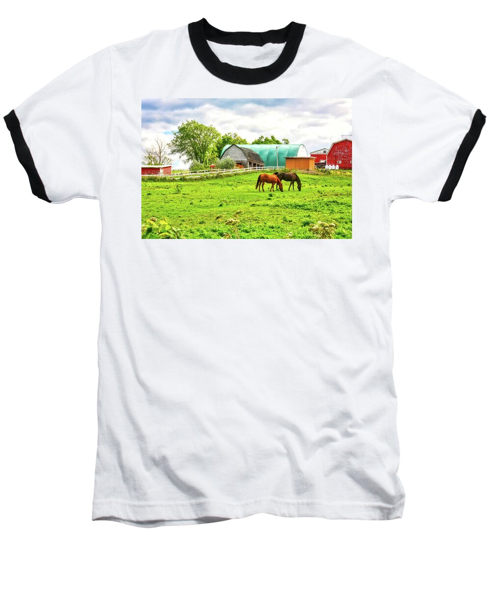 Farm Baseball T-Shirt featuring the photograph Quebec farm by Tatiana Travelways
