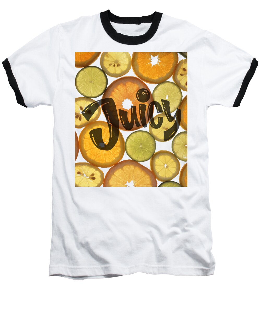 Diet Baseball T-Shirt featuring the photograph Real Slices Of Citrus Fruit Isolated On Transparent Background Fresh Colorful Juicy Citrus Fruit by Mounir Khalfouf