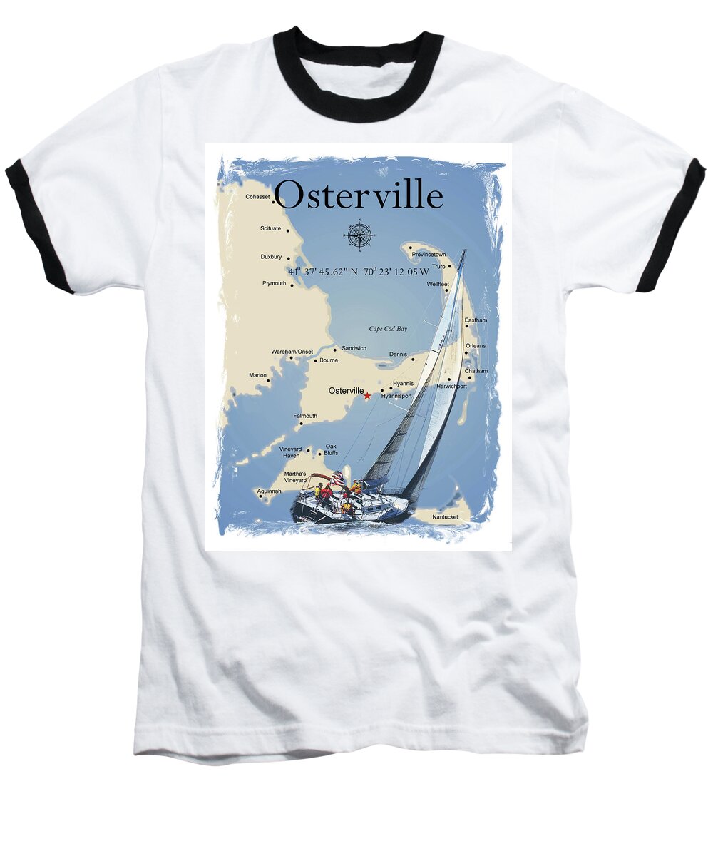 Sailing Baseball T-Shirt featuring the photograph Sail Osterville by Bruce Gannon