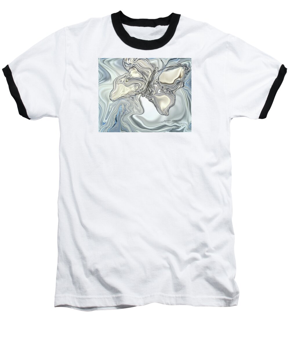 Buttterfly Baseball T-Shirt featuring the digital art Satin Butterfly by Jacqueline Shuler