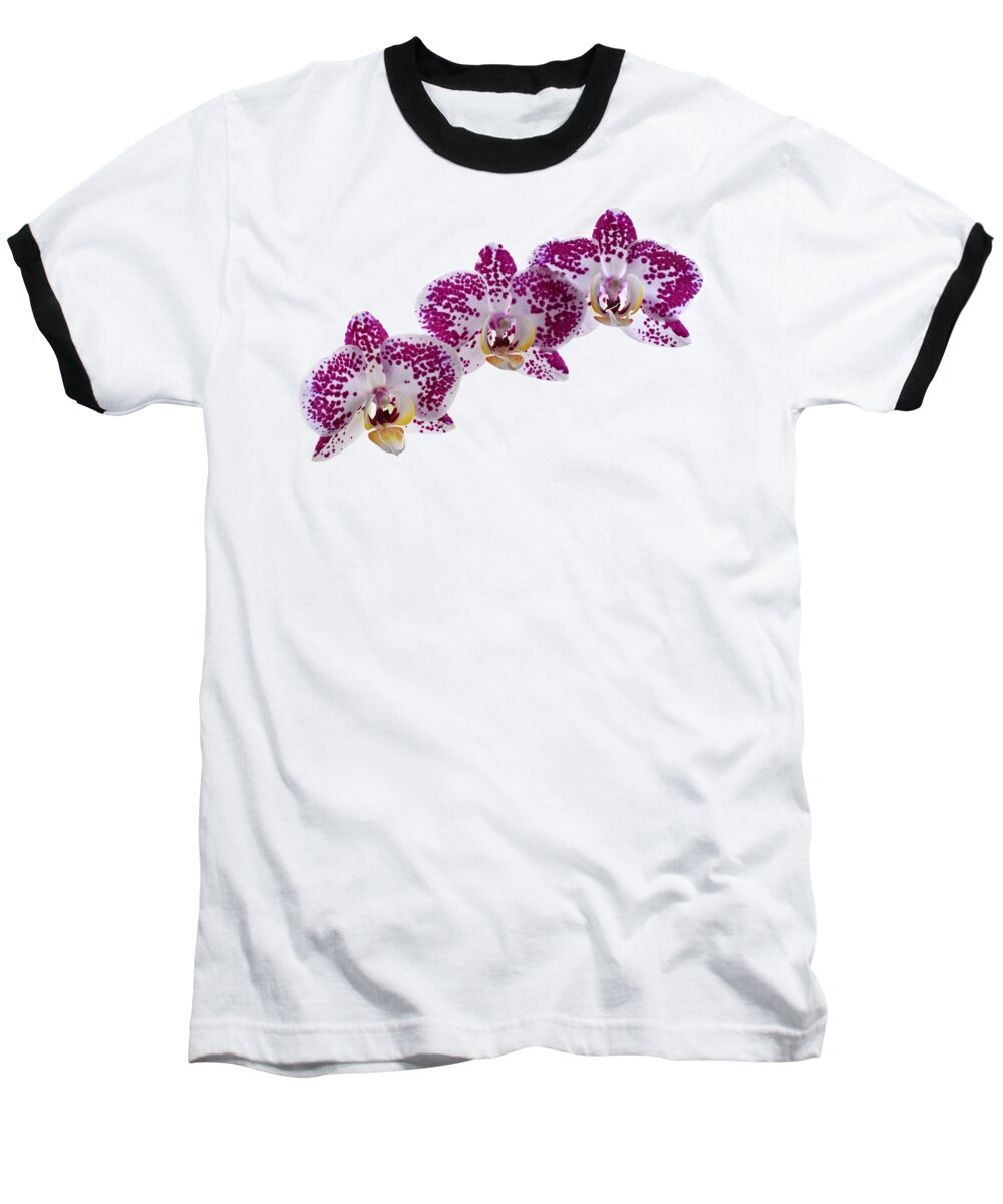 Orchid Baseball T-Shirt featuring the photograph Shades of Pink - Orchid Flowers by Gill Billington