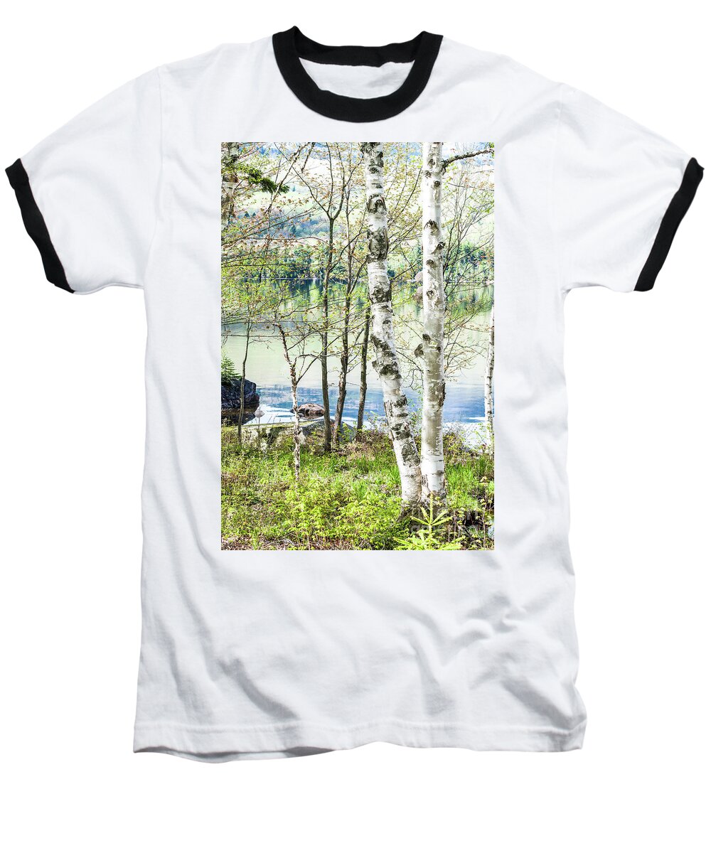 Lake Baseball T-Shirt featuring the photograph Springtime at the Lake by Marie Fortin