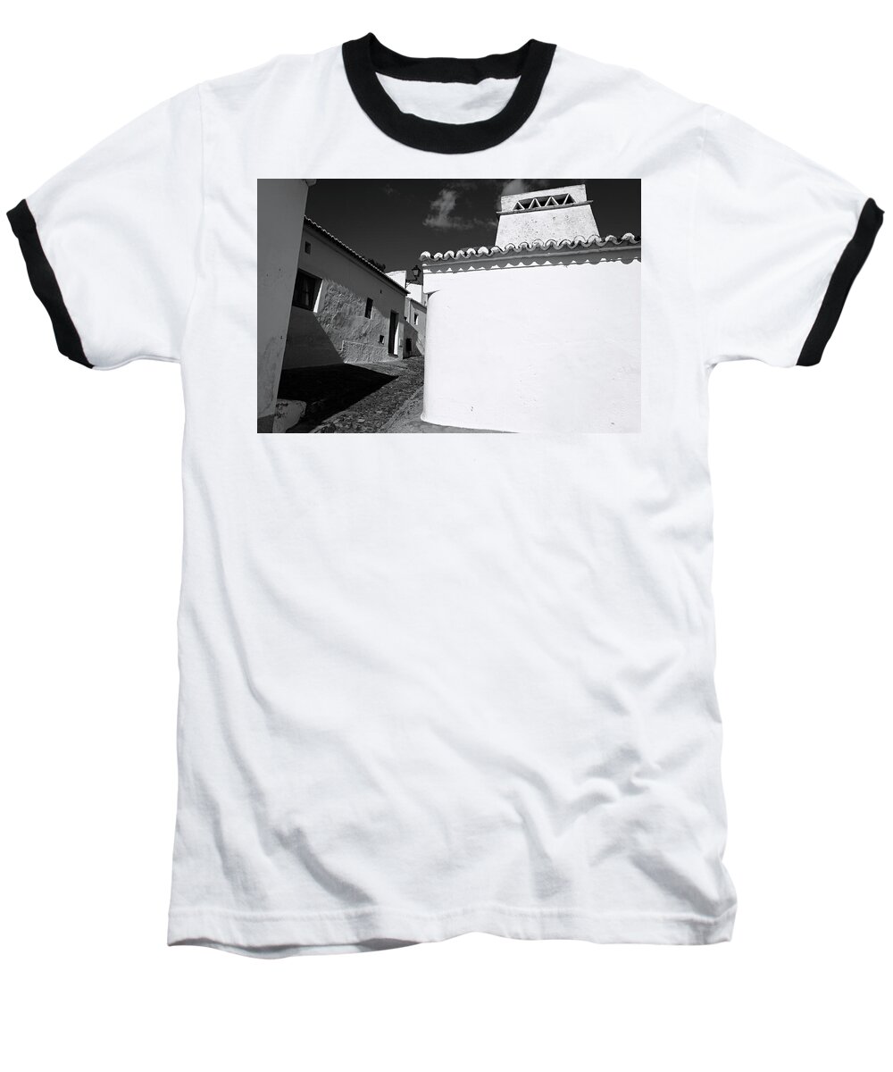 Alentejo Baseball T-Shirt featuring the photograph Streets of a medieval castle. Alentejo by Angelo DeVal