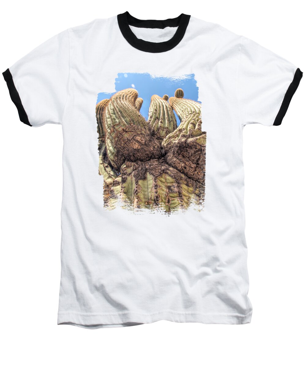 Saguaro Baseball T-Shirt featuring the photograph The Legend of the Saguaro by Elisabeth Lucas