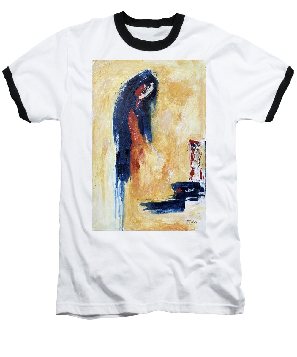 Abstract Baseball T-Shirt featuring the painting The Offering by Sharon Sieben