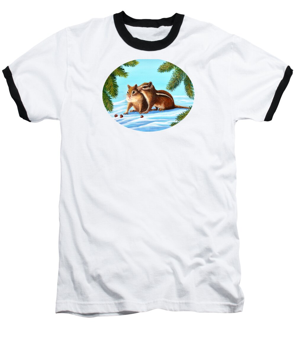 The Baseball T-Shirt featuring the painting The Secret, Oval Design by Sarah Irland