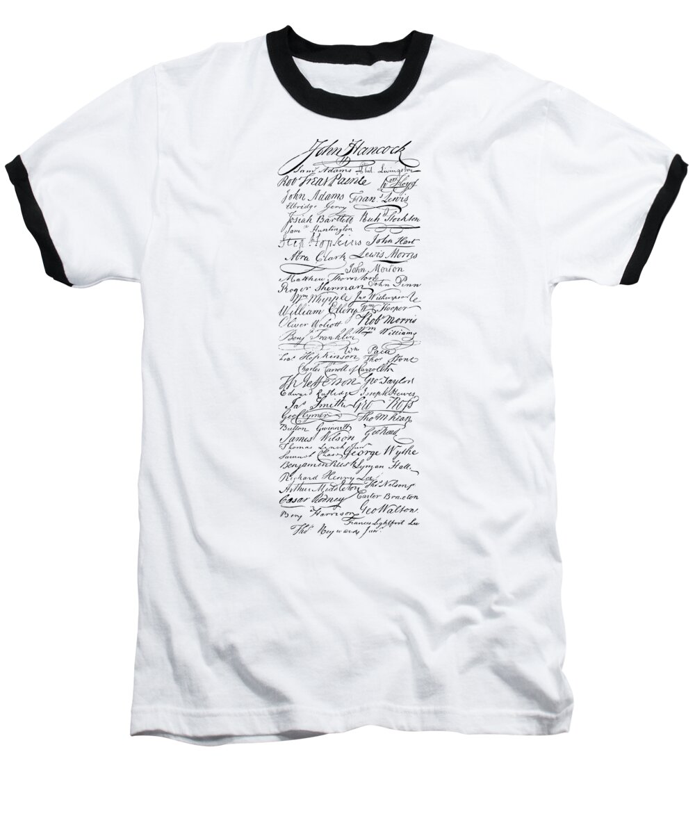 Signatures Baseball T-Shirt featuring the digital art The Signatures by Gary Grayson