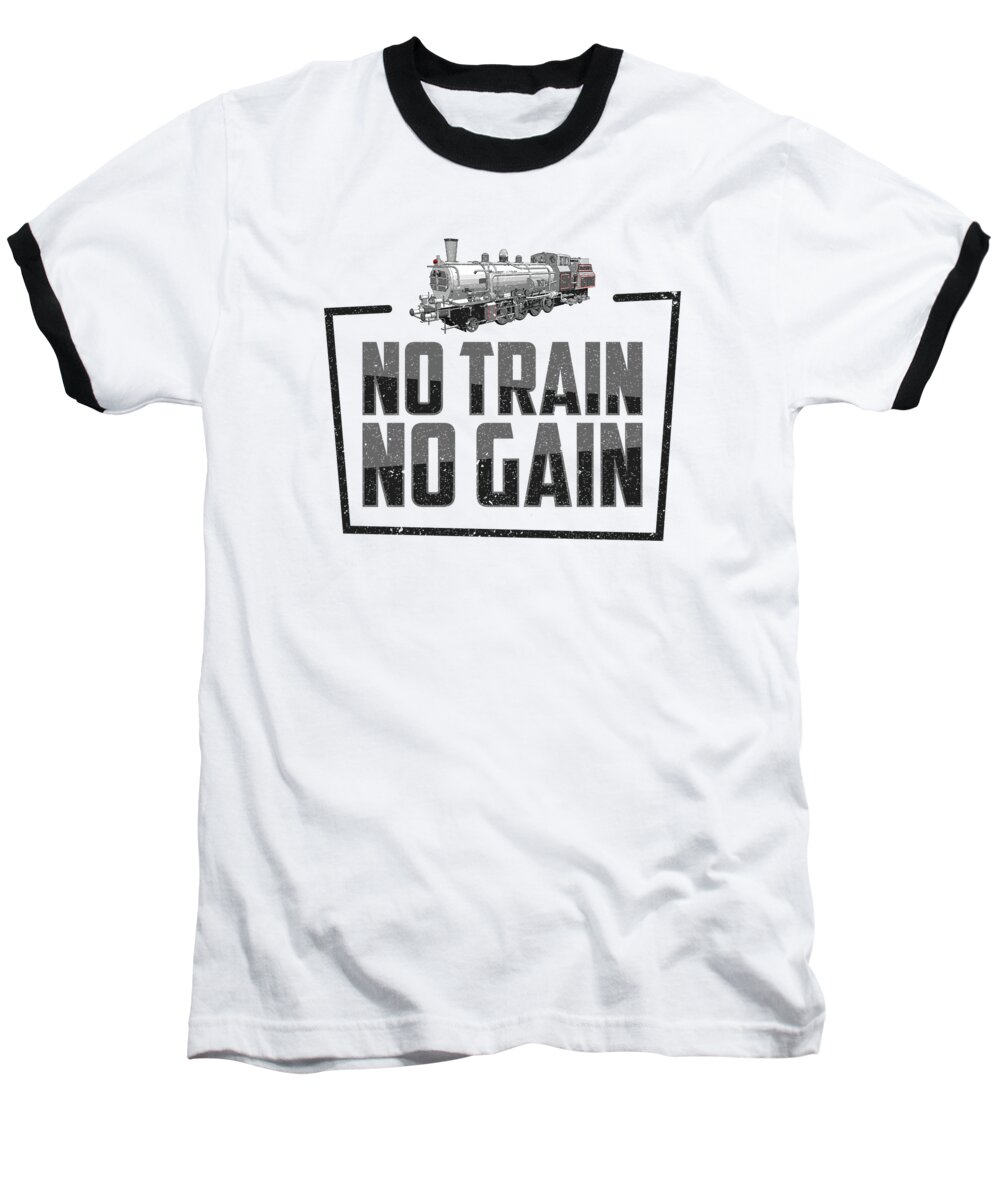 Train Baseball T-Shirt featuring the digital art Train Transportation Locomotive Train Operator by Toms Tee Store