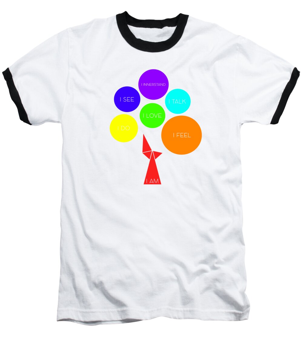 Sacred Geometry Baseball T-Shirt featuring the digital art Tree Of Chakras_3 by Az Jackson