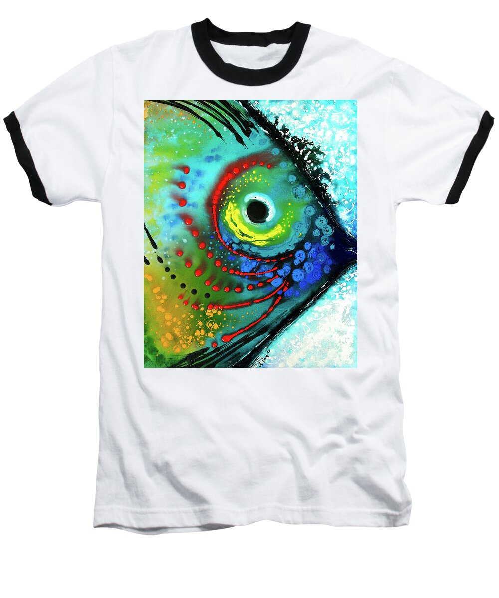 Fish Baseball T-Shirt featuring the painting Tropical Fish by Sharon Cummings