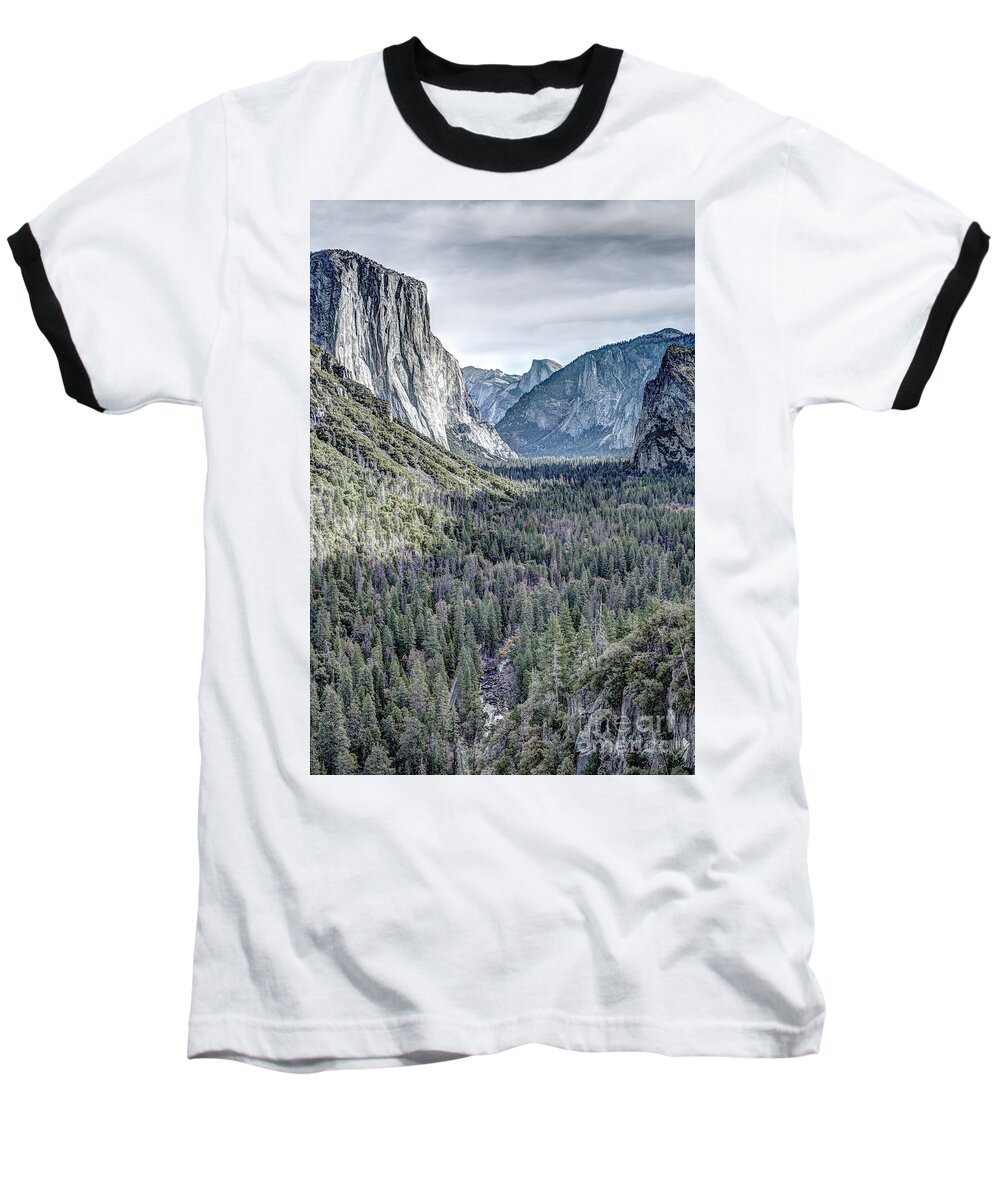 Yosemite Valley And El Capitan From Tunnel View Baseball T-Shirt featuring the photograph Yosemite Valley with El Capitan and Half Dome from Tunnel View by Dustin K Ryan