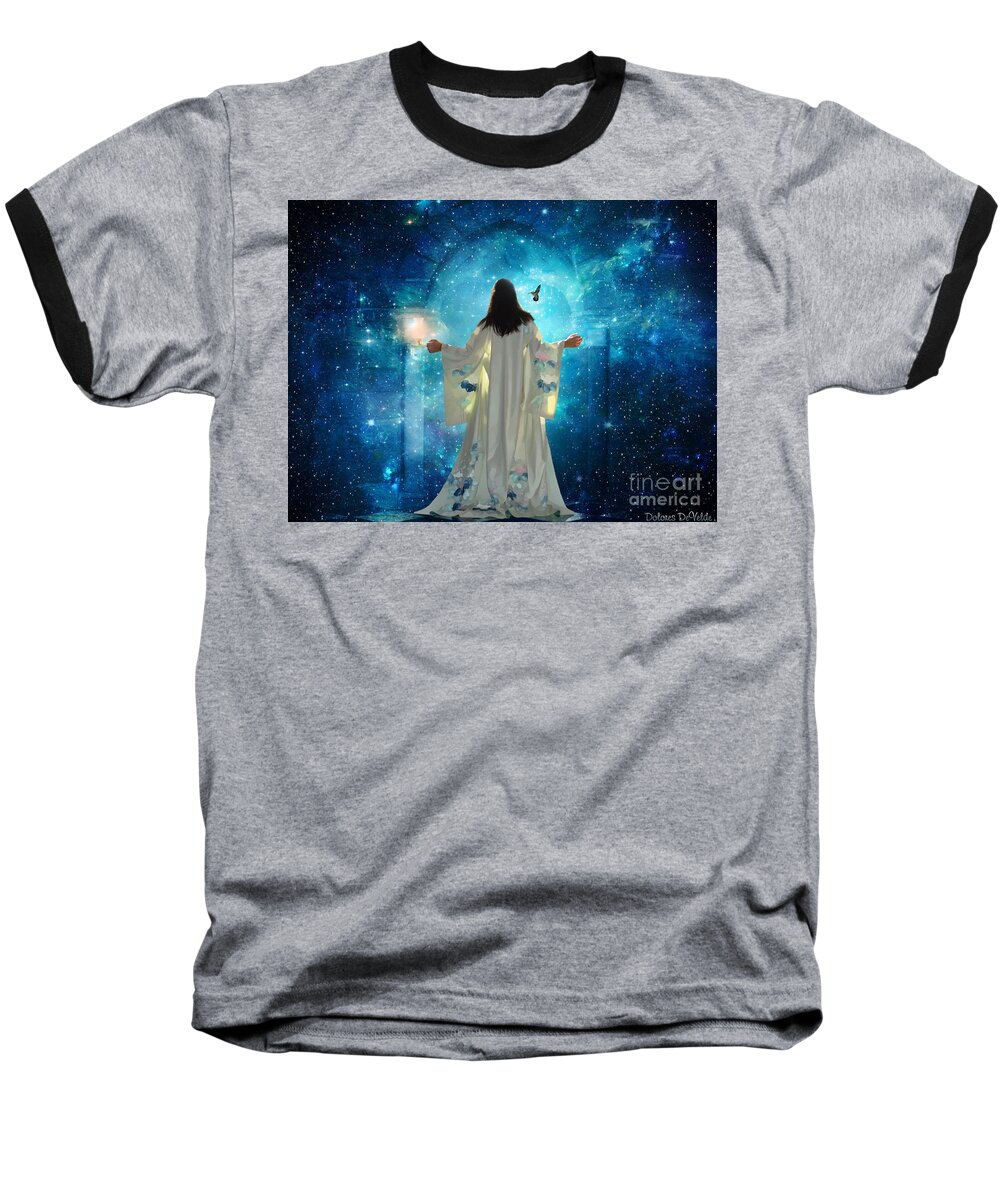 Heavens Door Kingdom Of Heaven Bride Of Christ Revelation Baseball T-Shirt featuring the digital art Heavens Door by Dolores Develde