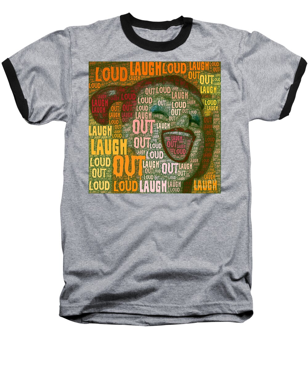 Laughing Baseball T-Shirt featuring the mixed media Laugh out loud by Linda Weinstock