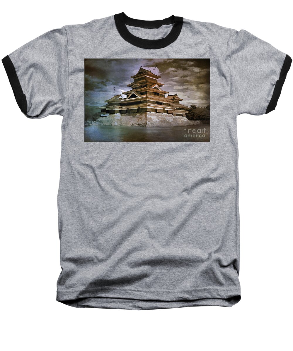 Matsumoto Baseball T-Shirt featuring the painting Matsumoto Castle by Andrzej Szczerski