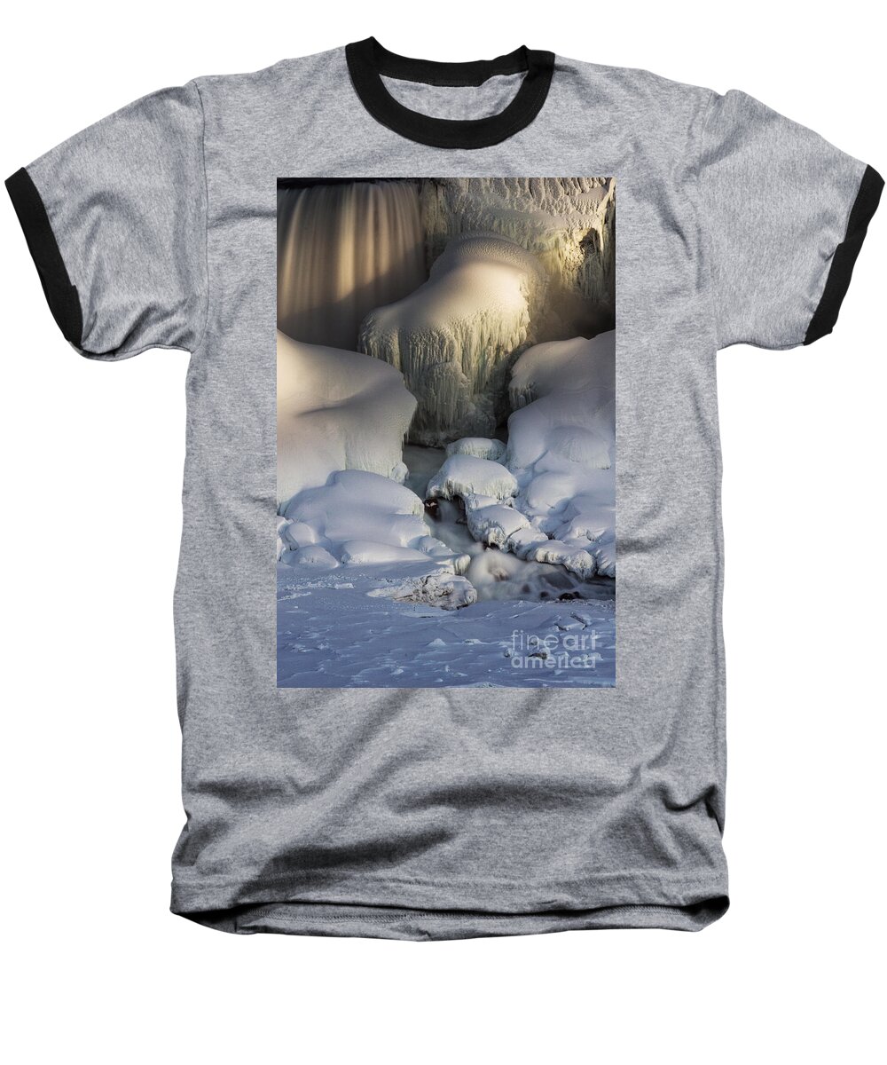 American Baseball T-Shirt featuring the photograph Niagara Falls Frozen by JT Lewis