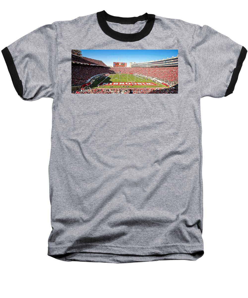 Camp Baseball T-Shirt featuring the photograph 0812 Camp Randall Stadium Panorama by Steve Sturgill