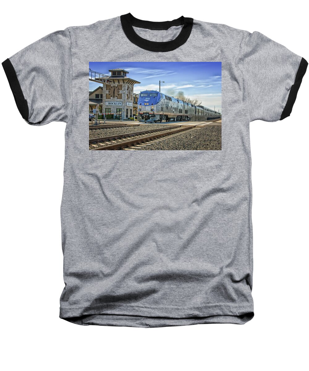 Amtrak Baseball T-Shirt featuring the photograph Amtrak 112 by Jim Thompson