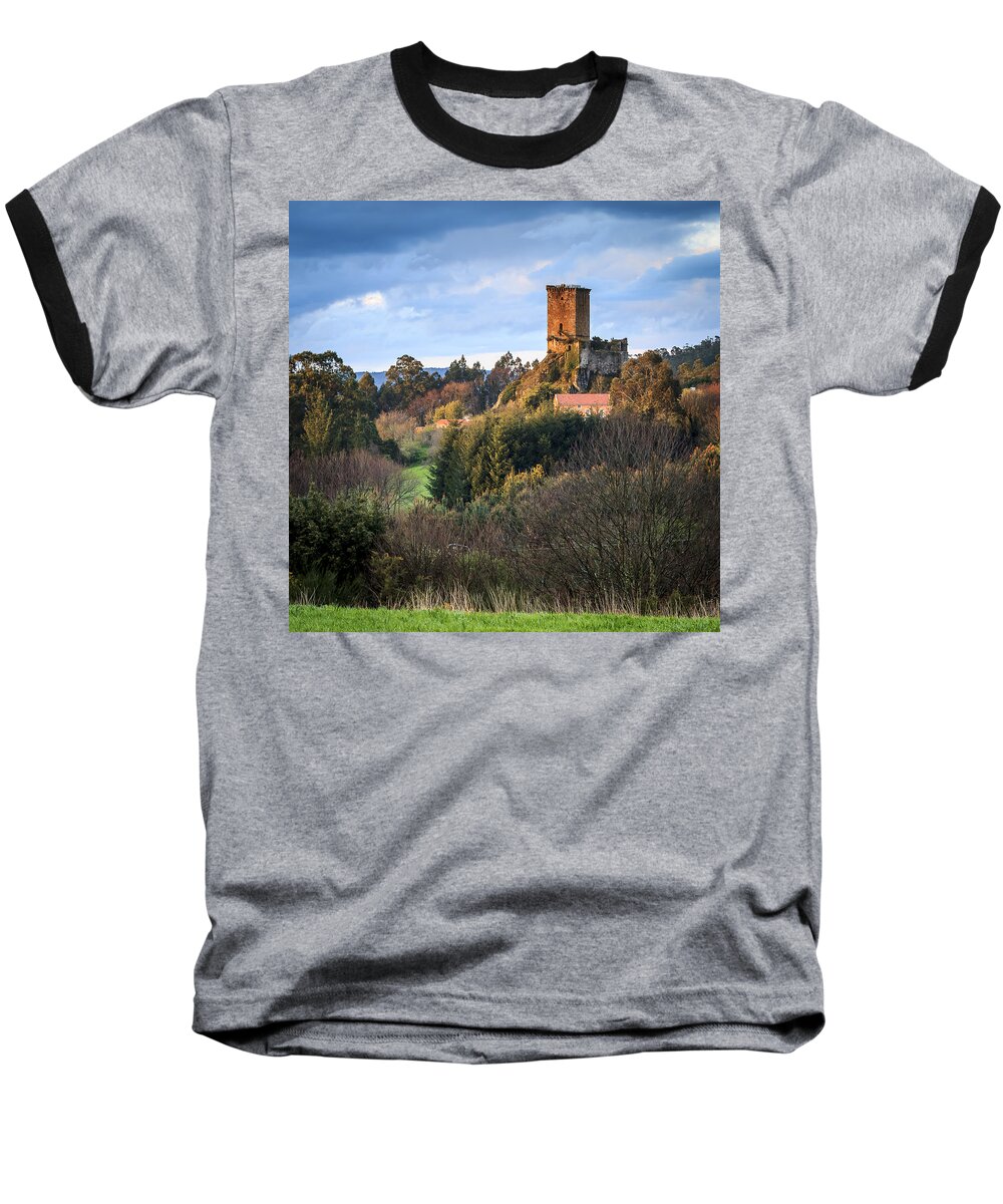 Galicia Baseball T-Shirt featuring the photograph Andrade's Castle Galicia Spain #1 by Pablo Avanzini