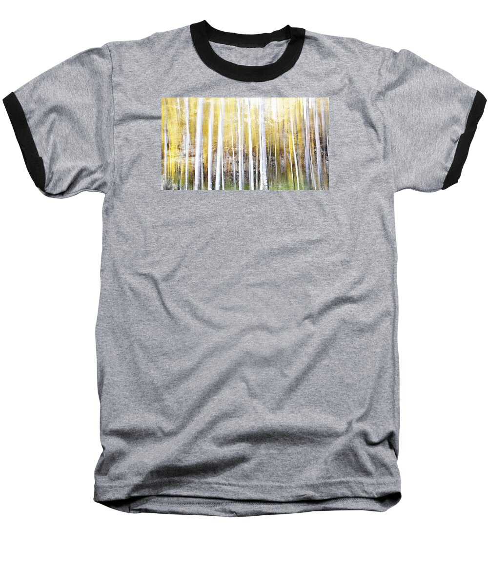 Trees Baseball T-Shirt featuring the painting Aspen #2 by Lelia DeMello