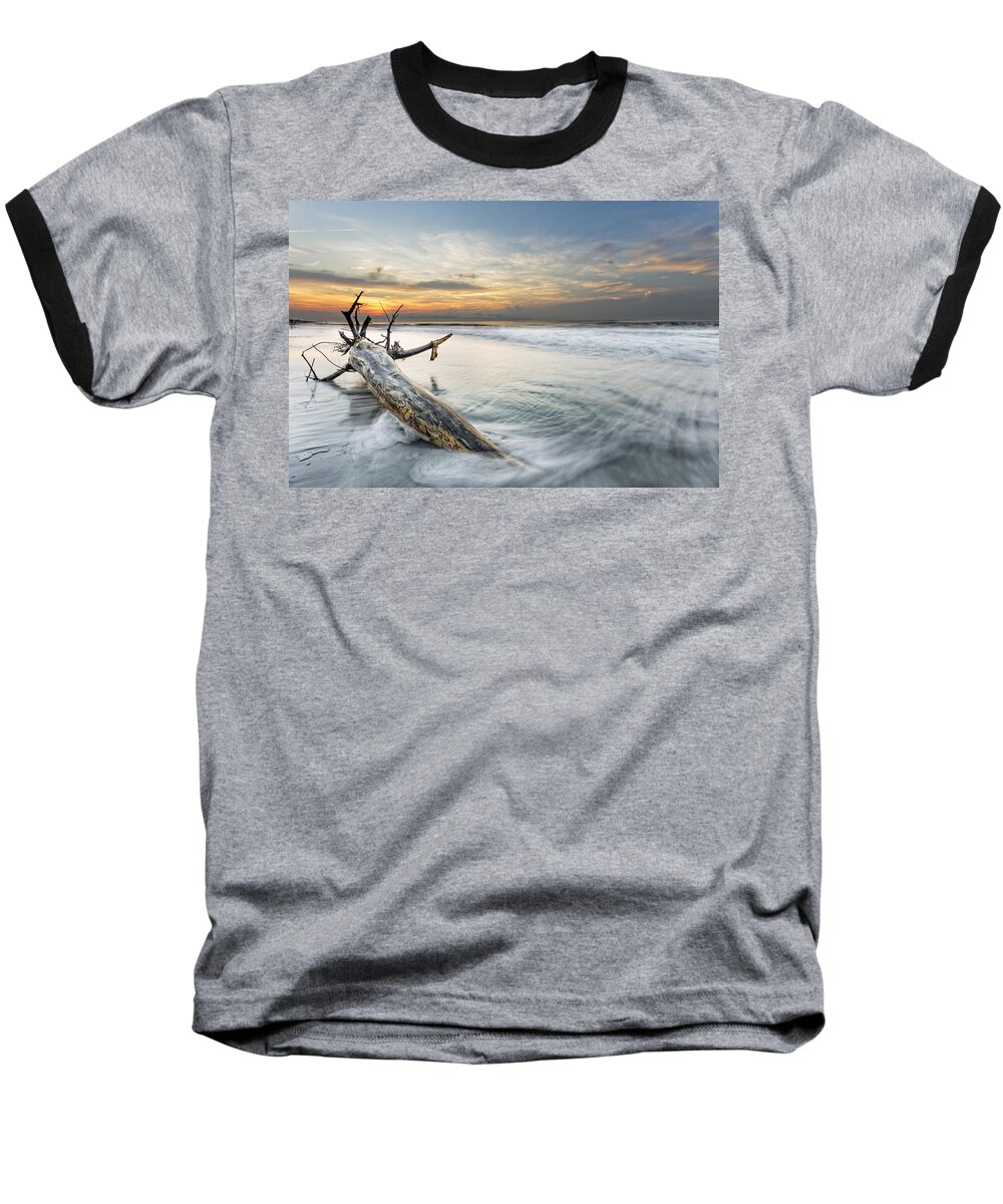 Abstract Baseball T-Shirt featuring the photograph Bough in Ocean #1 by Peter Lakomy