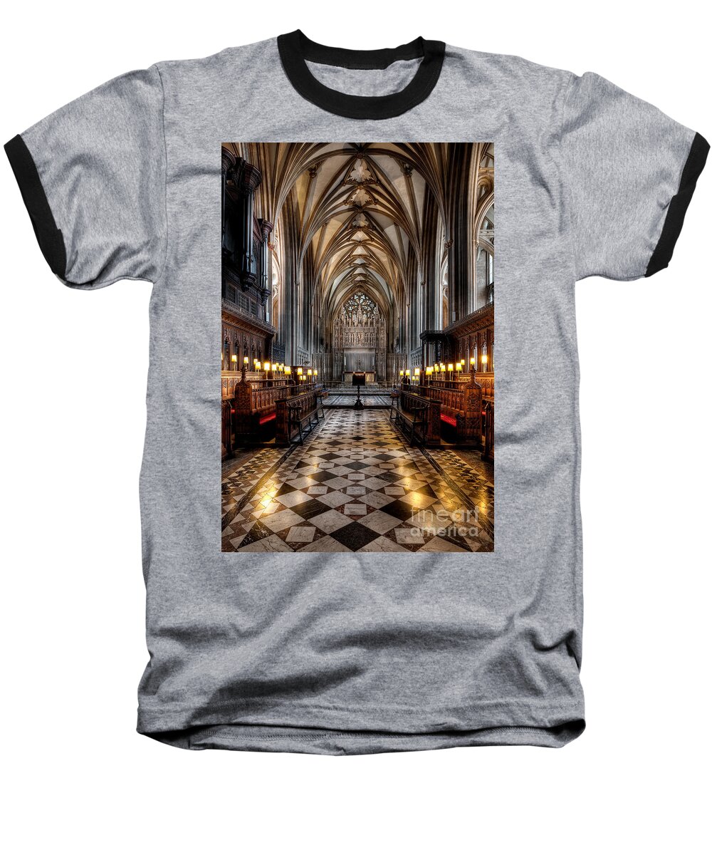 Cathedral Baseball T-Shirt featuring the photograph Church Interior #1 by Adrian Evans