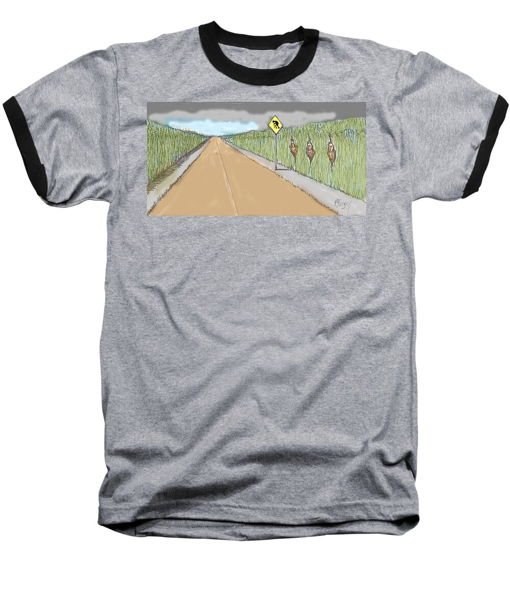  Baseball T-Shirt featuring the digital art Coots Crossing #1 by R Allen Swezey