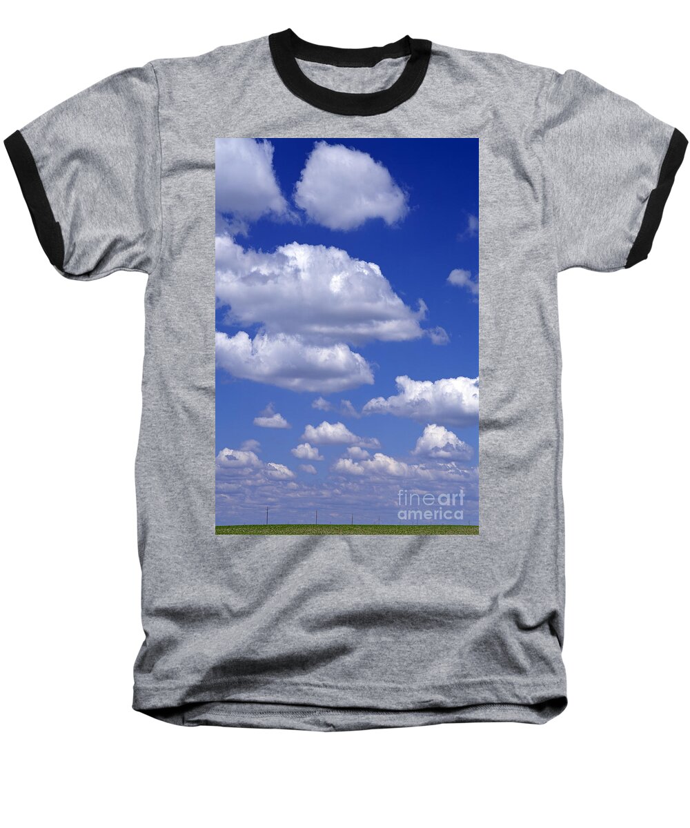 Mother Nature Baseball T-Shirt featuring the photograph Cumulus clouds in blue sky #2 by Jim Corwin