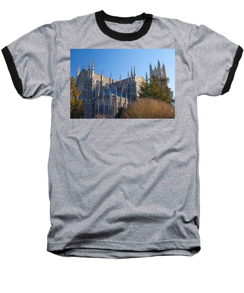 Duke University Chapel Baseball T-Shirt featuring the photograph Duke Chapel #1 by Melinda Fawver