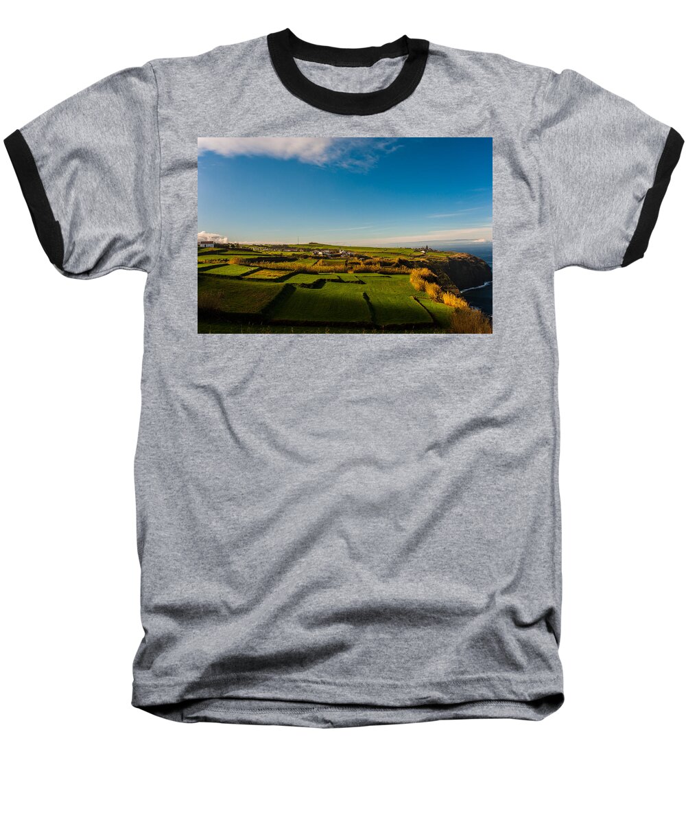 Art Baseball T-Shirt featuring the photograph Fields of Green and Yellow #1 by Joseph Amaral