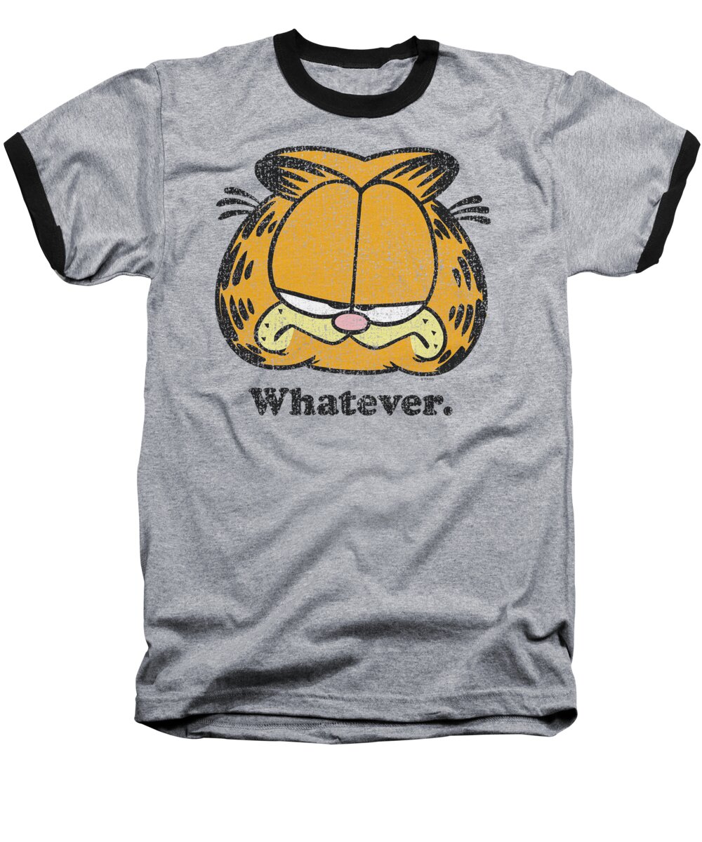 Garfield Baseball T-Shirt featuring the digital art Garfield - Whatever #1 by Brand A